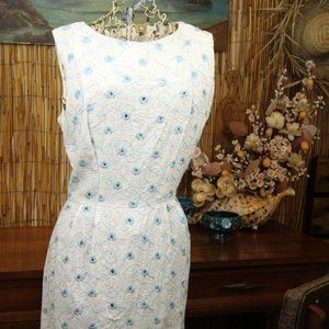 VOLUP Vintage 60s White Eyelet Sheath Dress